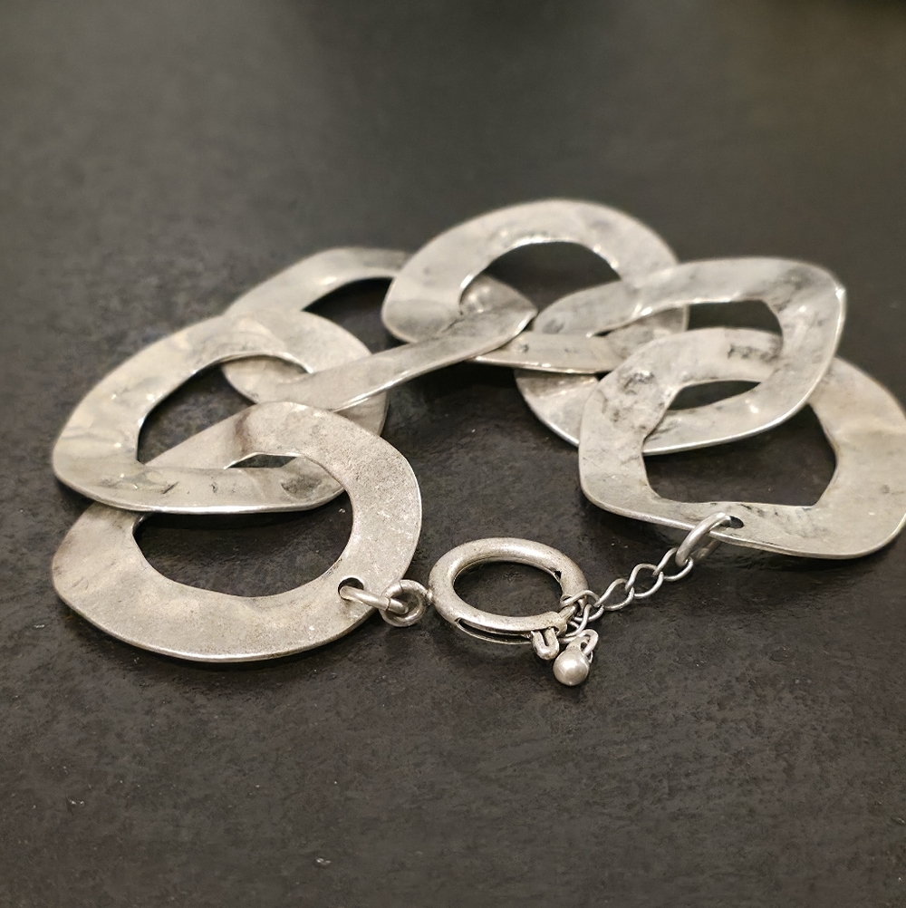 Mid Century Modern Chunky Chain Link Bracelet - Picture 2 of 4